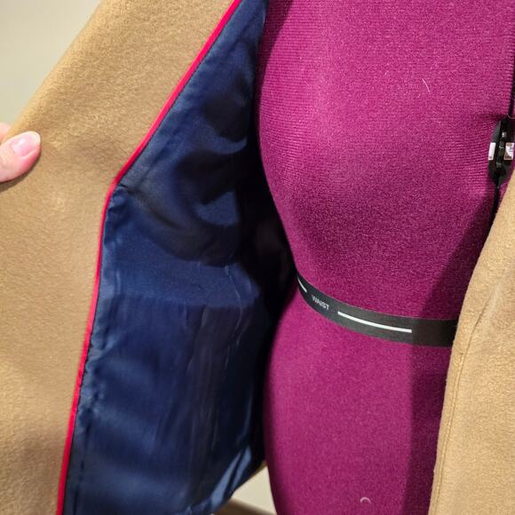 Women's J. Crew Tan Wool Blend Tie Closure Jacket Coat | Size 6 - Picture 8 of 12